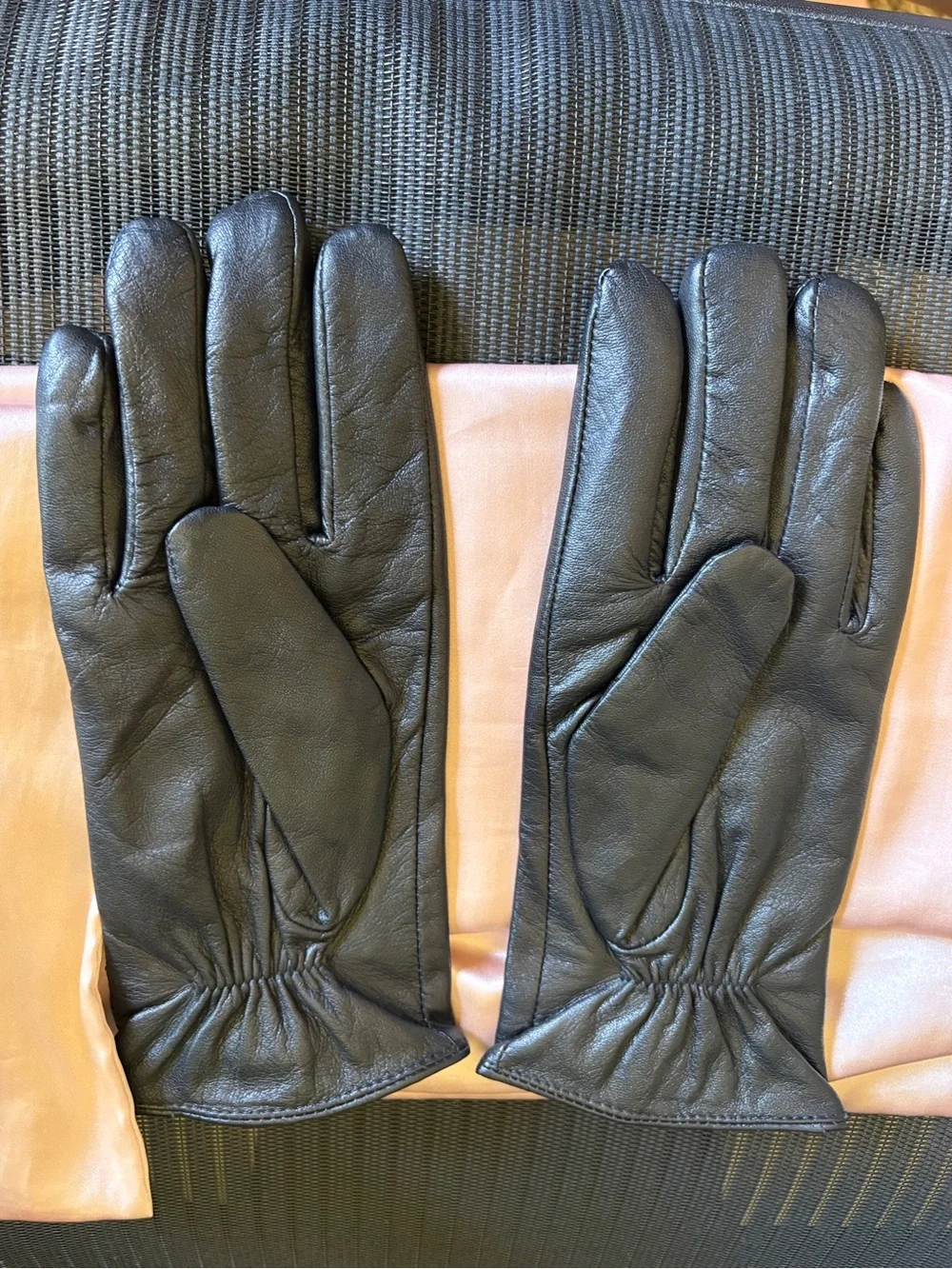 Michael Kors, black Leather Gloves with Gold Stud Detailing